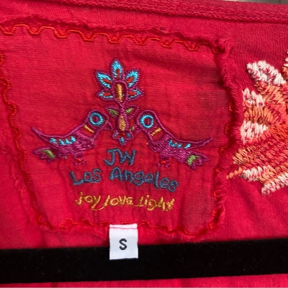 Johnny Was red A line embroidered dress cotton - Picture 5 of 10